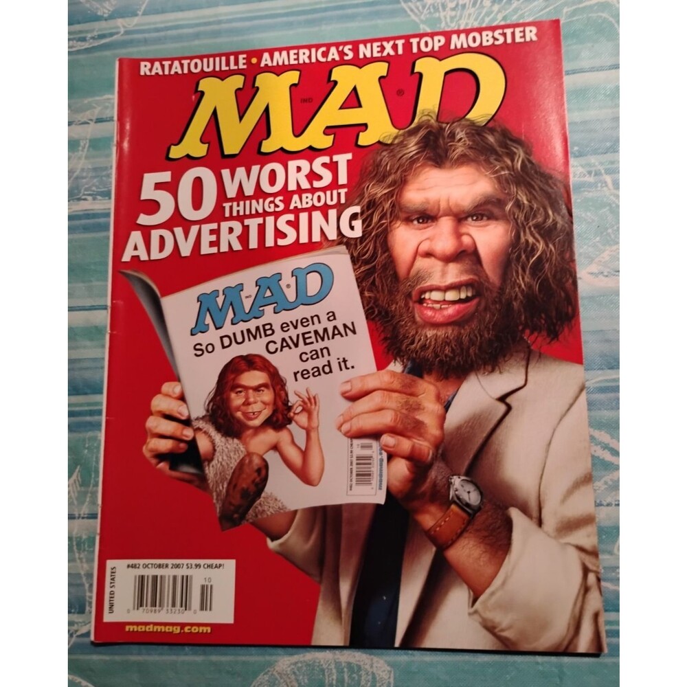 Vintage Mad Magazine  October 2007 Advertising 50 Worst Things CAVEMAN Issue